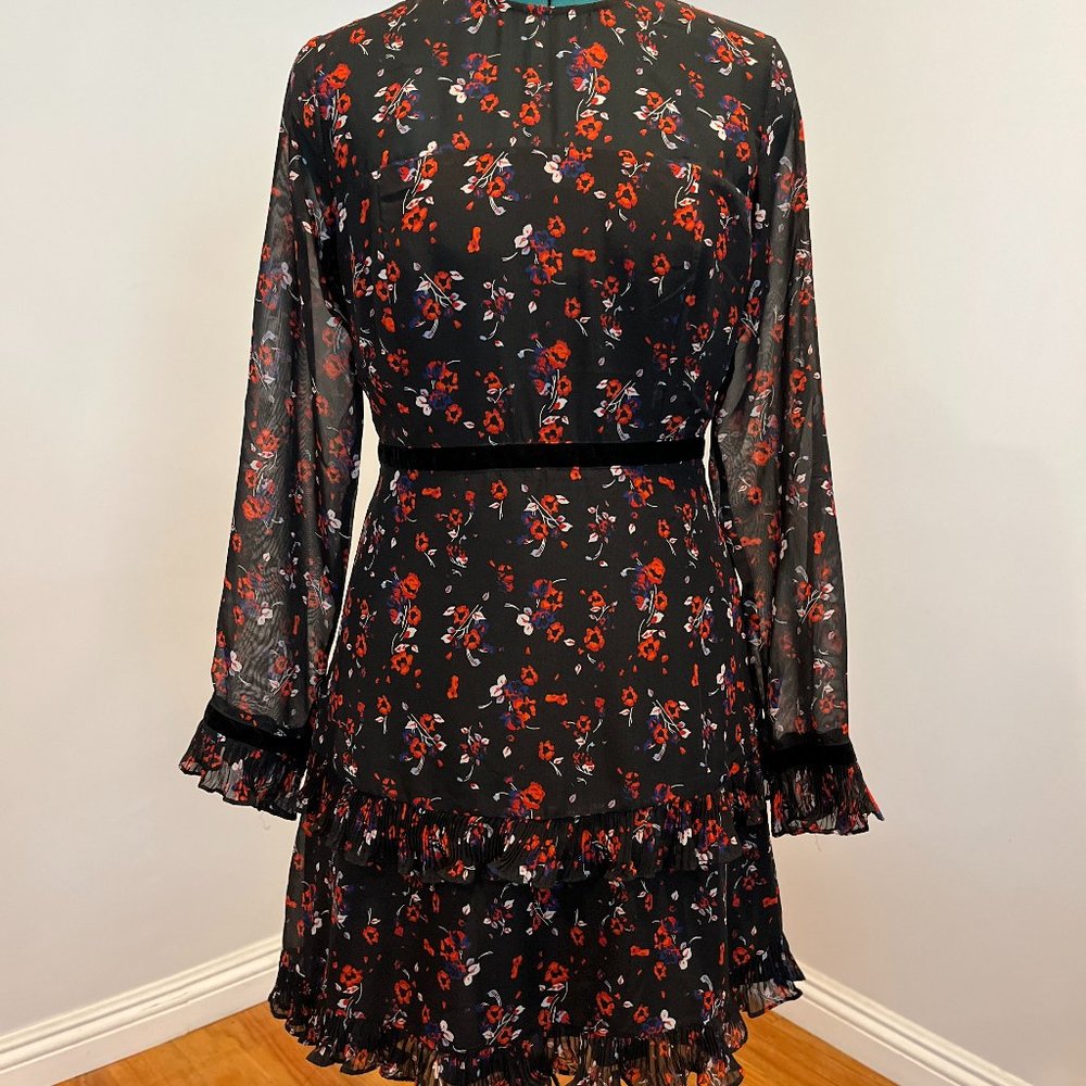 Lulus Floral to See Black Floral Print Long Sleeve Mini Dress